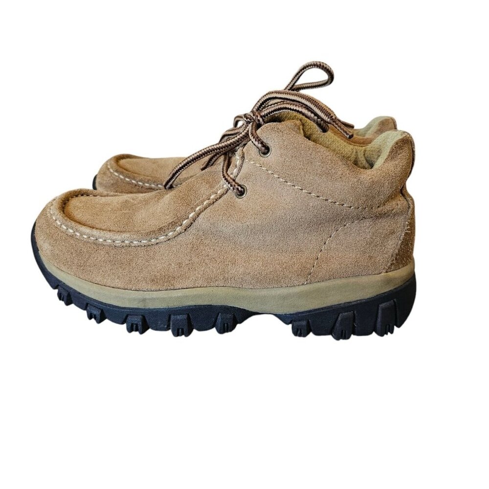 Vintage 90s Tan Suede Chukka Boots‎ Womens 9.5 Mens 7.5 Outdoors Chunky Retro